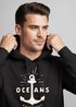Hoodie Herren Anker Motiv maritim Schriftzug Oceans Kapuzen-Pullover Männer Neverless®preview