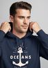 Hoodie Herren Anker Motiv maritim Schriftzug Oceans Kapuzen-Pullover Männer Neverless®preview