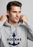 Hoodie Herren Anker Motiv maritim Schriftzug Oceans Kapuzen-Pullover Männer Neverless®preview