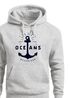 Hoodie Herren Anker Motiv maritim Schriftzug Oceans Kapuzen-Pullover Männer Neverless®preview