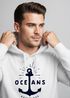 Hoodie Herren Anker Motiv maritim Schriftzug Oceans Kapuzen-Pullover Männer Neverless®preview