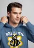 Hoodie Herren Aufdruck Bee Happy Biene Blume Graffiti Schriftzug Fashion Streetstyle Neverless®preview