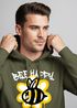Hoodie Herren Aufdruck Bee Happy Biene Blume Graffiti Schriftzug Fashion Streetstyle Neverless®preview