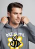 Hoodie Herren Aufdruck Bee Happy Biene Blume Graffiti Schriftzug Fashion Streetstyle Neverless®preview