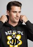 Hoodie Herren Aufdruck Bee Happy Biene Blume Graffiti Schriftzug Fashion Streetstyle Neverless®preview