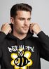 Hoodie Herren Aufdruck Bee Happy Biene Blume Graffiti Schriftzug Fashion Streetstyle Neverless®preview