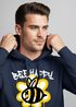 Hoodie Herren Aufdruck Bee Happy Biene Blume Graffiti Schriftzug Fashion Streetstyle Neverless®preview
