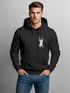Hoodie Herren Aufdruck Katze Cat Logo lustig Kapuzen-Pullover Männer Fashion Streetstyle Neverless®preview