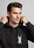 Hoodie Herren Aufdruck Katze Cat Logo lustig Kapuzen-Pullover Männer Fashion Streetstyle Neverless®preview