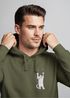 Hoodie Herren Aufdruck Katze Cat Logo lustig Kapuzen-Pullover Männer Fashion Streetstyle Neverless®preview