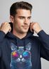 Hoodie Herren Aufdruck Katze Cat Sommer Sonnenbrille Style Fashion Print Fashion Neverless®preview