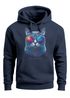 Hoodie Herren Aufdruck Katze Cat Sommer Sonnenbrille Style Fashion Print Fashion Neverless®preview