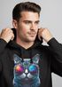 Hoodie Herren Aufdruck Katze Cat Sommer Sonnenbrille Style Fashion Print Fashion Neverless®preview