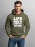 Hoodie Herren Aufdruck Life Begins Motivations Print End of Your Comfort Zone Statement Männer Fashion Streetstyle Neverless®preview