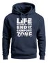 Hoodie Herren Aufdruck Life Begins Motivations Print End of Your Comfort Zone Statement Männer Fashion Streetstyle Neverless®preview