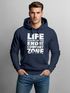 Hoodie Herren Aufdruck Life Begins Motivations Print End of Your Comfort Zone Statement Männer Fashion Streetstyle Neverless®preview