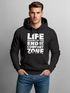 Hoodie Herren Aufdruck Life Begins Motivations Print End of Your Comfort Zone Statement Männer Fashion Streetstyle Neverless®preview