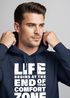 Hoodie Herren Aufdruck Life Begins Motivations Print End of Your Comfort Zone Statement Männer Fashion Streetstyle Neverless®preview