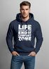 Hoodie Herren Aufdruck Life Begins Motivations Print End of Your Comfort Zone Statement Männer Fashion Streetstyle Neverless®preview