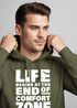 Hoodie Herren Aufdruck Life Begins Motivations Print End of Your Comfort Zone Statement Männer Fashion Streetstyle Neverless®preview