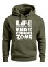 Hoodie Herren Aufdruck Life Begins Motivations Print End of Your Comfort Zone Statement Männer Fashion Streetstyle Neverless®preview
