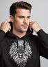 Hoodie Herren Aufdruck Löwe Boho Style Atzekenmuster Traumfänger Ethno-Print Kapuzen-Pullover Männer Neverless®preview