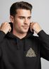 Hoodie Herren Aufdruck Logo Wikinger nordische Mythologie Valknut Wotansknoten Valhalla Neverless®preview