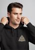 Hoodie Herren Aufdruck Logo Wikinger nordische Mythologie Valknut Wotansknoten Valhalla Neverless®preview