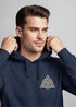 Hoodie Herren Aufdruck Logo Wikinger nordische Mythologie Valknut Wotansknoten Valhalla Neverless®preview