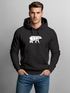 Hoodie Herren Aufdruck Polygon Design Print Bär Bear Tiermotiv Outdoor Fashion Streetstyle Neverless®preview