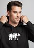 Hoodie Herren Aufdruck Polygon Design Print Bär Bear Tiermotiv Outdoor Fashion Streetstyle Neverless®preview
