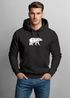 Hoodie Herren Aufdruck Polygon Design Print Bär Bear Tiermotiv Outdoor Fashion Streetstyle Neverless®preview