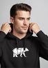 Hoodie Herren Aufdruck Polygon Design Print Bär Bear Tiermotiv Outdoor Fashion Streetstyle Neverless®preview