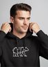 Hoodie Herren Aufdruck Polygon Design Print Bär Bear Tiermotiv Outdoor Fashion Streetstyle Neverless®preview