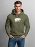 Hoodie Herren Aufdruck Polygon Design Print Bär Bear Tiermotiv Outdoor Fashion Streetstyle Neverless®preview