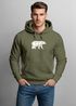 Hoodie Herren Aufdruck Polygon Design Print Bär Bear Tiermotiv Outdoor Fashion Streetstyle Neverless®preview
