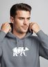 Hoodie Herren Aufdruck Polygon Design Print Bär Bear Tiermotiv Outdoor Fashion Streetstyle Neverless®preview