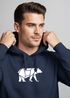Hoodie Herren Aufdruck Polygon Design Print Bär Bear Tiermotiv Outdoor Fashion Streetstyle Neverless®preview
