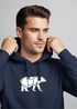 Hoodie Herren Aufdruck Polygon Design Print Bär Bear Tiermotiv Outdoor Fashion Streetstyle Neverless®preview