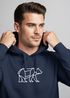 Hoodie Herren Aufdruck Polygon Design Print Bär Bear Tiermotiv Outdoor Fashion Streetstyle Neverless®preview