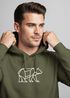 Hoodie Herren Aufdruck Polygon Design Print Bär Bear Tiermotiv Outdoor Fashion Streetstyle Neverless®preview