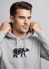 Hoodie Herren Aufdruck Polygon Design Print Bär Bear Tiermotiv Outdoor Fashion Streetstyle Neverless®preview