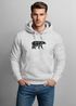 Hoodie Herren Aufdruck Polygon Design Print Bär Bear Tiermotiv Outdoor Fashion Streetstyle Neverless®preview