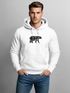 Hoodie Herren Aufdruck Polygon Design Print Bär Bear Tiermotiv Outdoor Fashion Streetstyle Neverless®preview