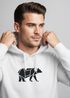 Hoodie Herren Aufdruck Polygon Design Print Bär Bear Tiermotiv Outdoor Fashion Streetstyle Neverless®preview