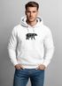 Hoodie Herren Aufdruck Polygon Design Print Bär Bear Tiermotiv Outdoor Fashion Streetstyle Neverless®preview