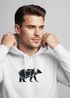 Hoodie Herren Aufdruck Polygon Design Print Bär Bear Tiermotiv Outdoor Fashion Streetstyle Neverless®preview