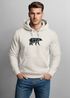 Hoodie Herren Aufdruck Polygon Design Print Bär Bear Tiermotiv Outdoor Fashion Streetstyle Neverless®preview
