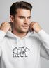 Hoodie Herren Aufdruck Polygon Design Print Bär Bear Tiermotiv Outdoor Fashion Streetstyle Neverless®preview