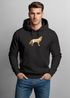 Hoodie Herren Aufdruck Polygon Wolf Geometrie Motiv Kapuzen-Pullover Männer Fashion Streetstyle Neverless®preview